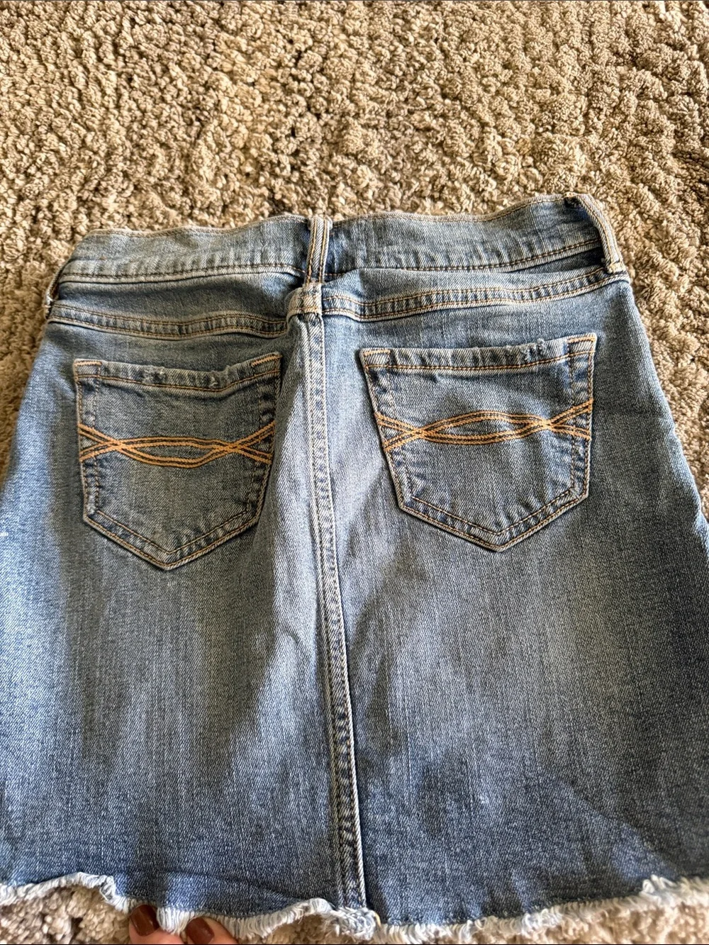 Abercrombie & Fitch Light Blue Distressed Denim Skirt